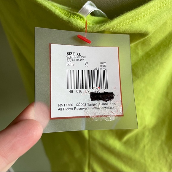 Y2K 2002 Mossimo Green Glow Cross Back Tank Top NWT - Picture 7 of 8